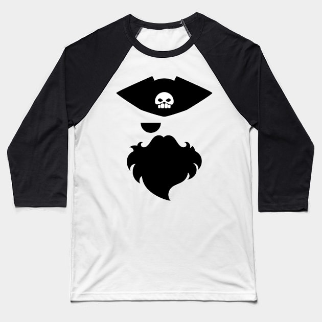 Pirate abstract drawing with skull on the hat Baseball T-Shirt by SooperYela